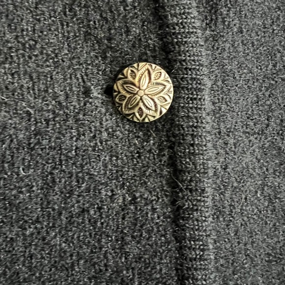 VTG Talbots Womens Cardigan Sweater Jacket Black 100% Wool Button Front  M - Picture 9 of 10